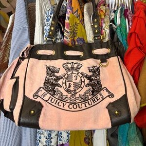 Juicy Couture Pink and Black Crest Handbag